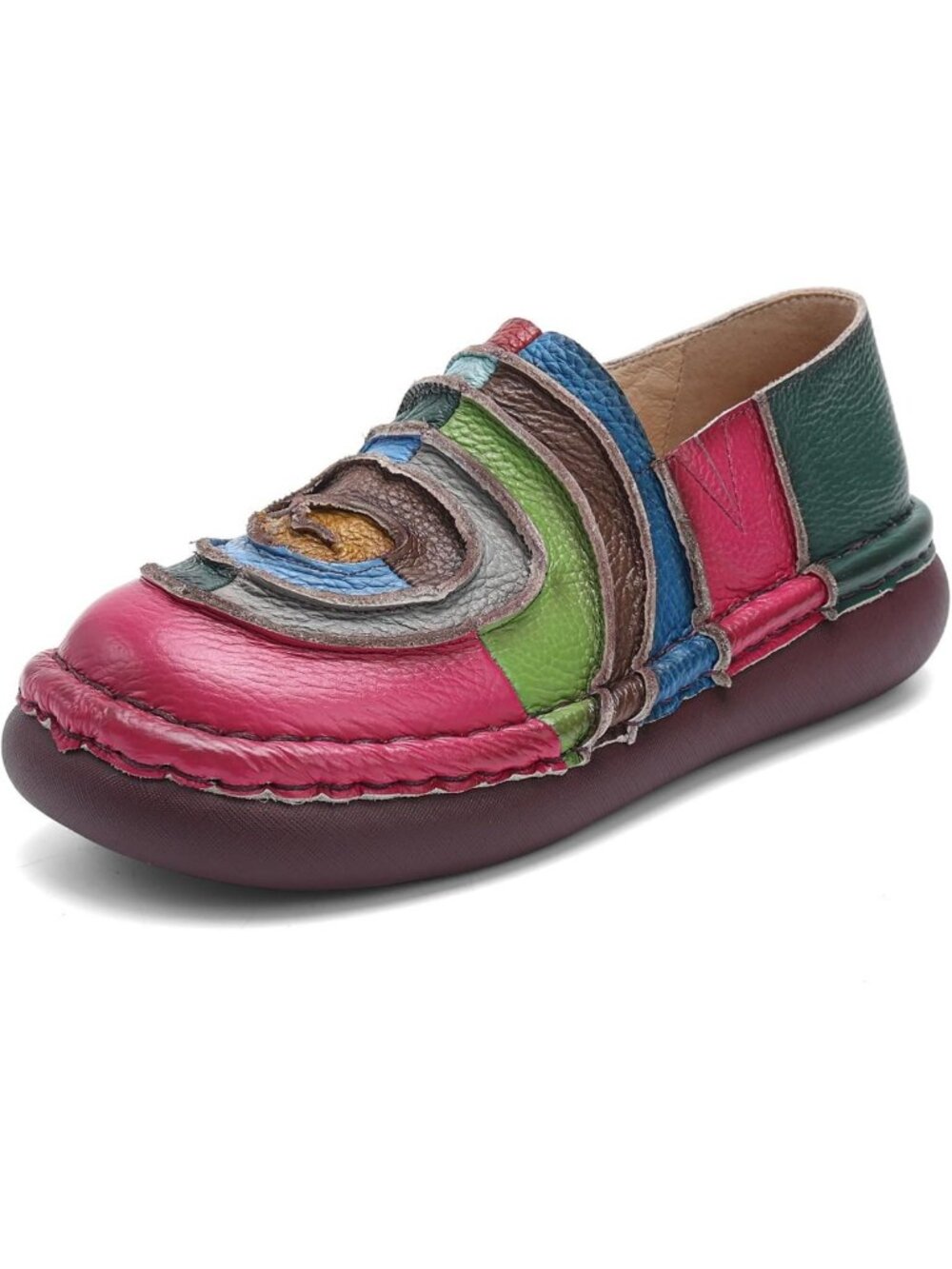 Colorful Round Toe Flats for Women | Comfortable Non-Slip Casual Loafers